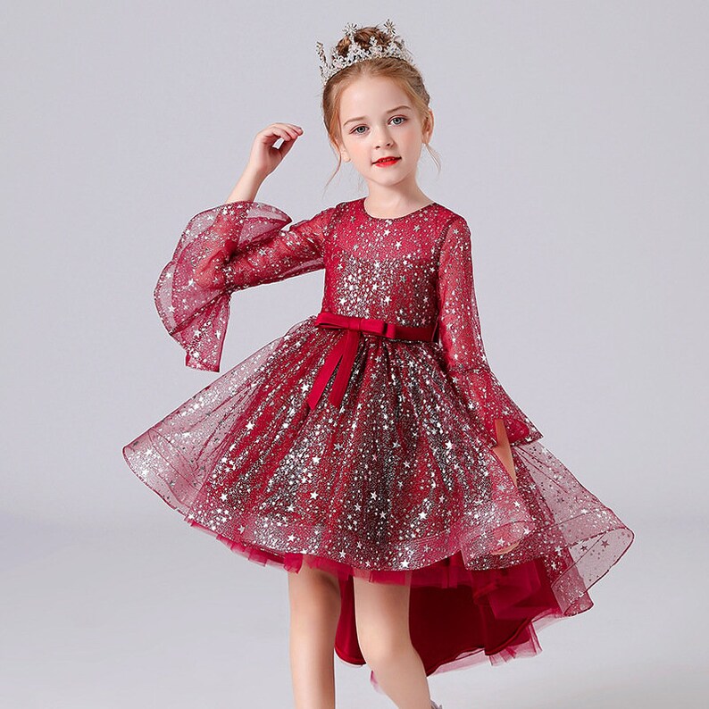 Date Red Starry Princess Red Birthday Short Long Trail Ball Gown