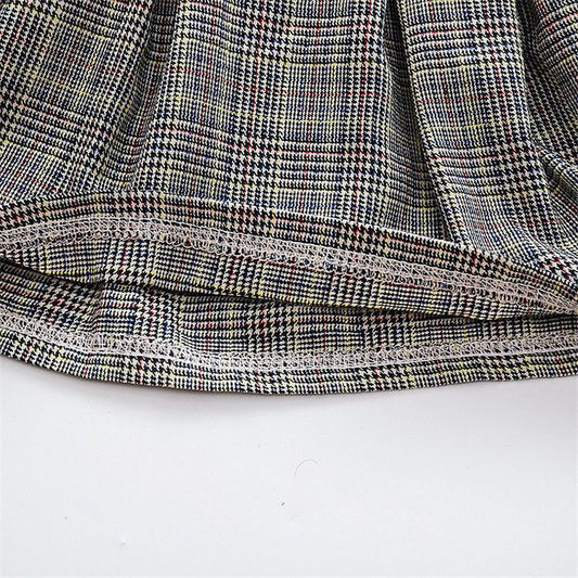 Grey chequered pink dungare dress