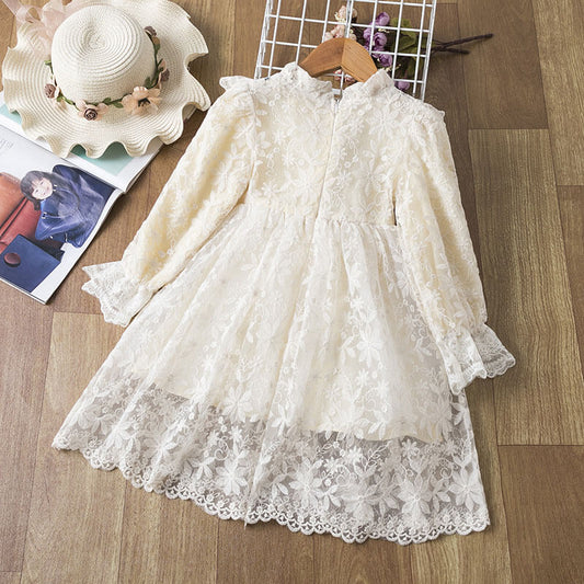 houseofclaire.com Crème Beige Fashion Lace Bow-knot Dress