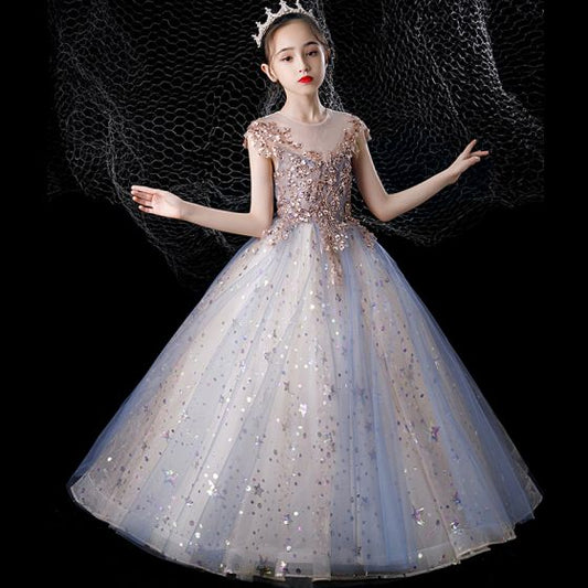 Luxury Rose Gold Evening Party Long Gown Dress