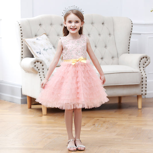 houseofclaire.com Sheer Peach Tulle embroidered dress