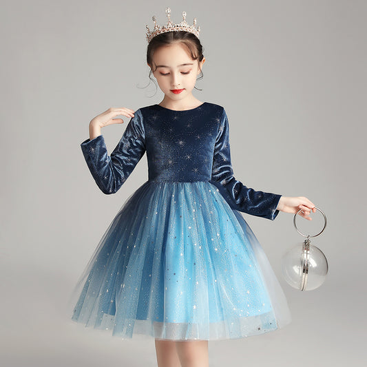 houseofclaire.com Navy blue Velvet Dark Knight Dress