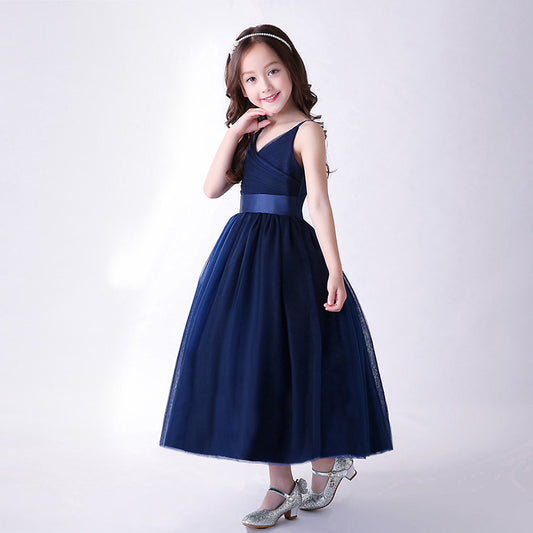 houseofclaire.com Limited Edition Navy Blue Girls Pageant Ball Gown