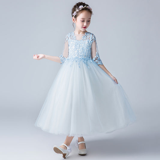houseofclaire.com Limited Edition Classic Sky blue ball gown Kids dress shop near me Bangalore Little girls dress clothing kids