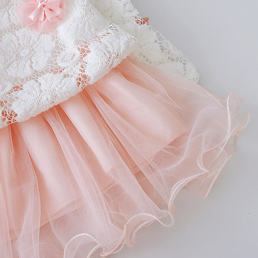 houseofclaire.com Blush candy pink white lace dress set