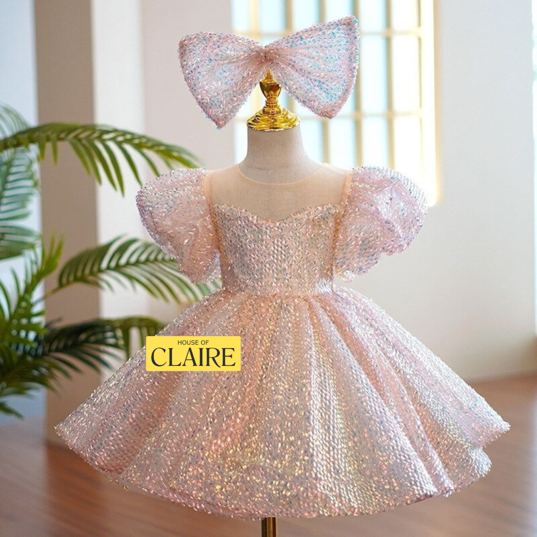 Retro Princess Pink Puff Sleeves Prom Evening Dress – Retro Fairy