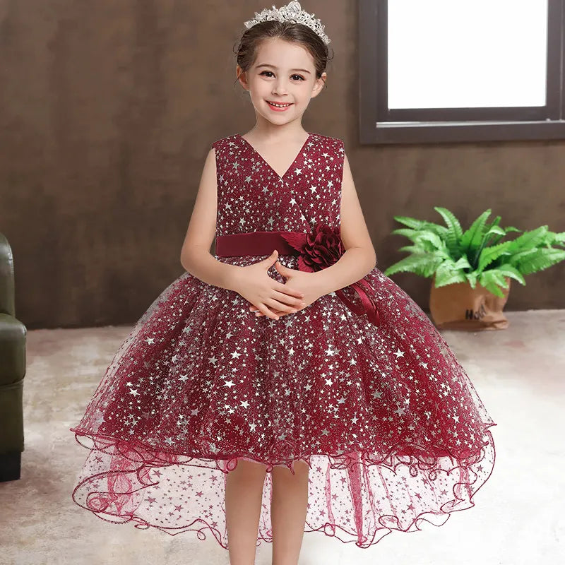 Date Red Baby Girl Birthday Short & Long Trail Ball Gown Dress for Bab – HOUSE OF CLAIRE
