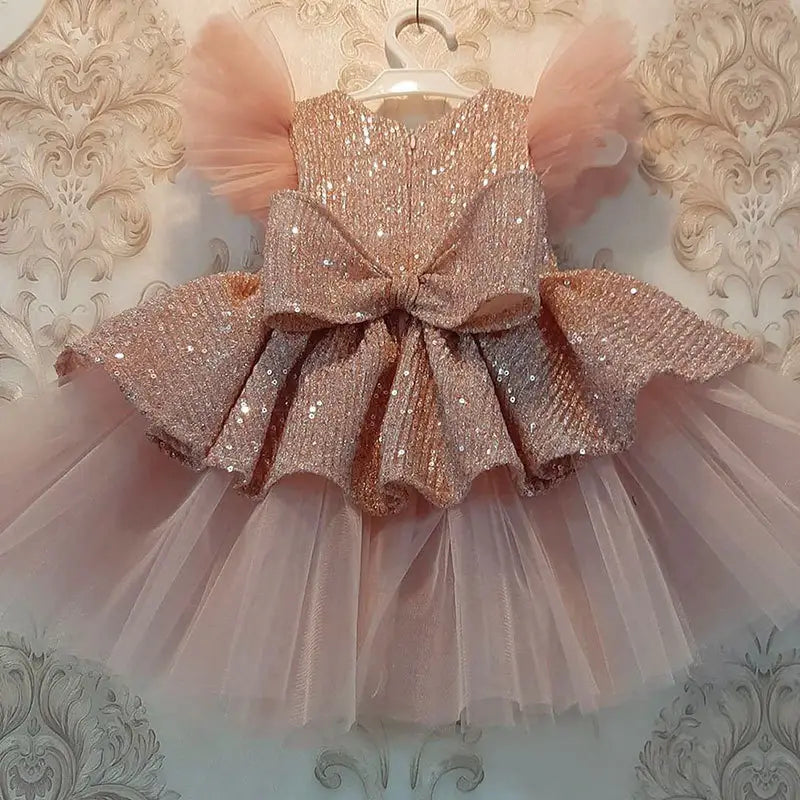 Buy Baby Pink White Organza Gown for Girls Online