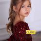 New Arrivals - Luxury royal Ruby Red Sequins short Party wear Ball Gown Dress for girls