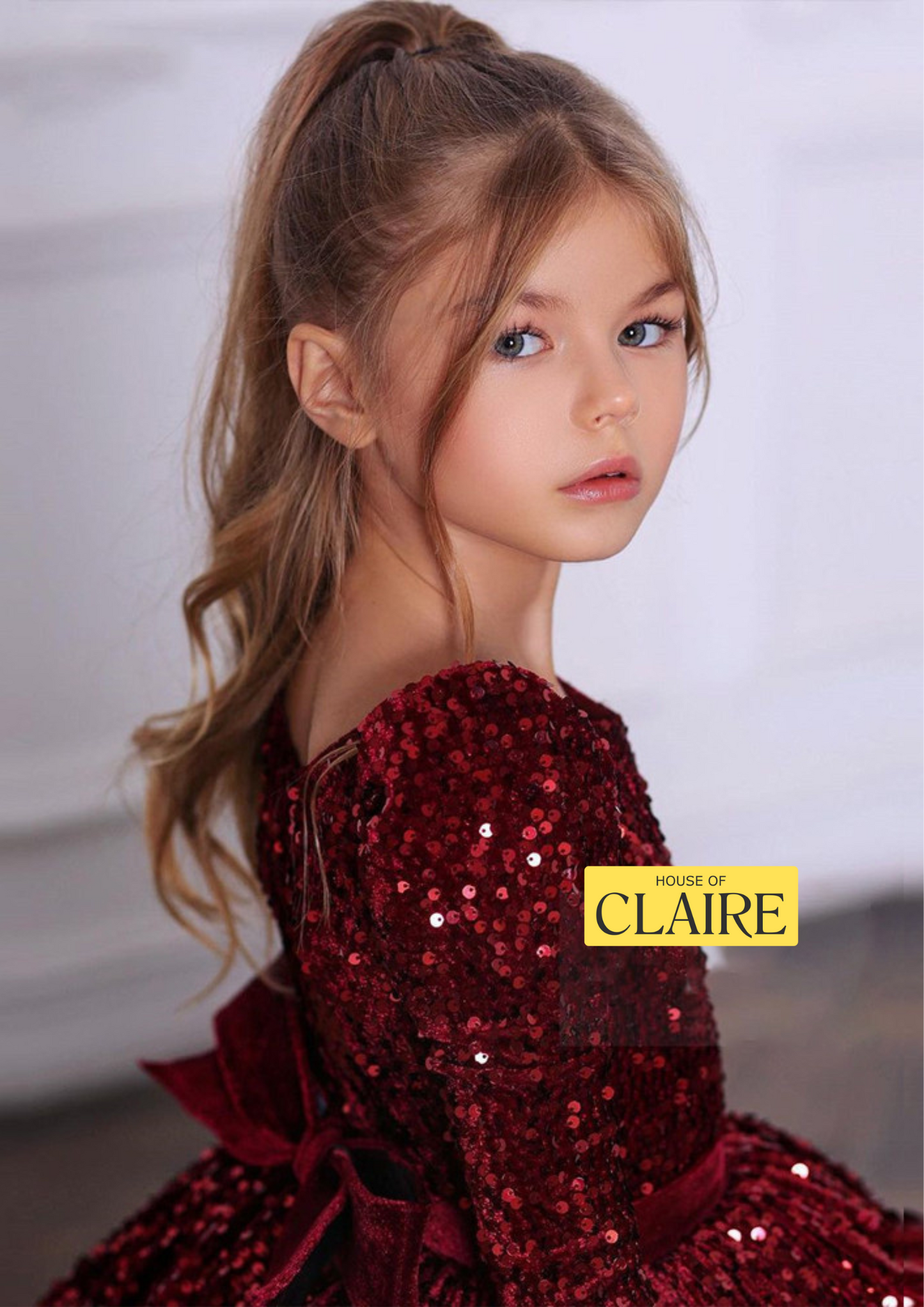 New Arrivals - Luxury royal Ruby Red Sequins short Party wear Ball Gown Dress for girls