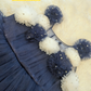 Fluffy Layered Navy Blue 1st Birthday Dress for Baby Girl – Party Wear