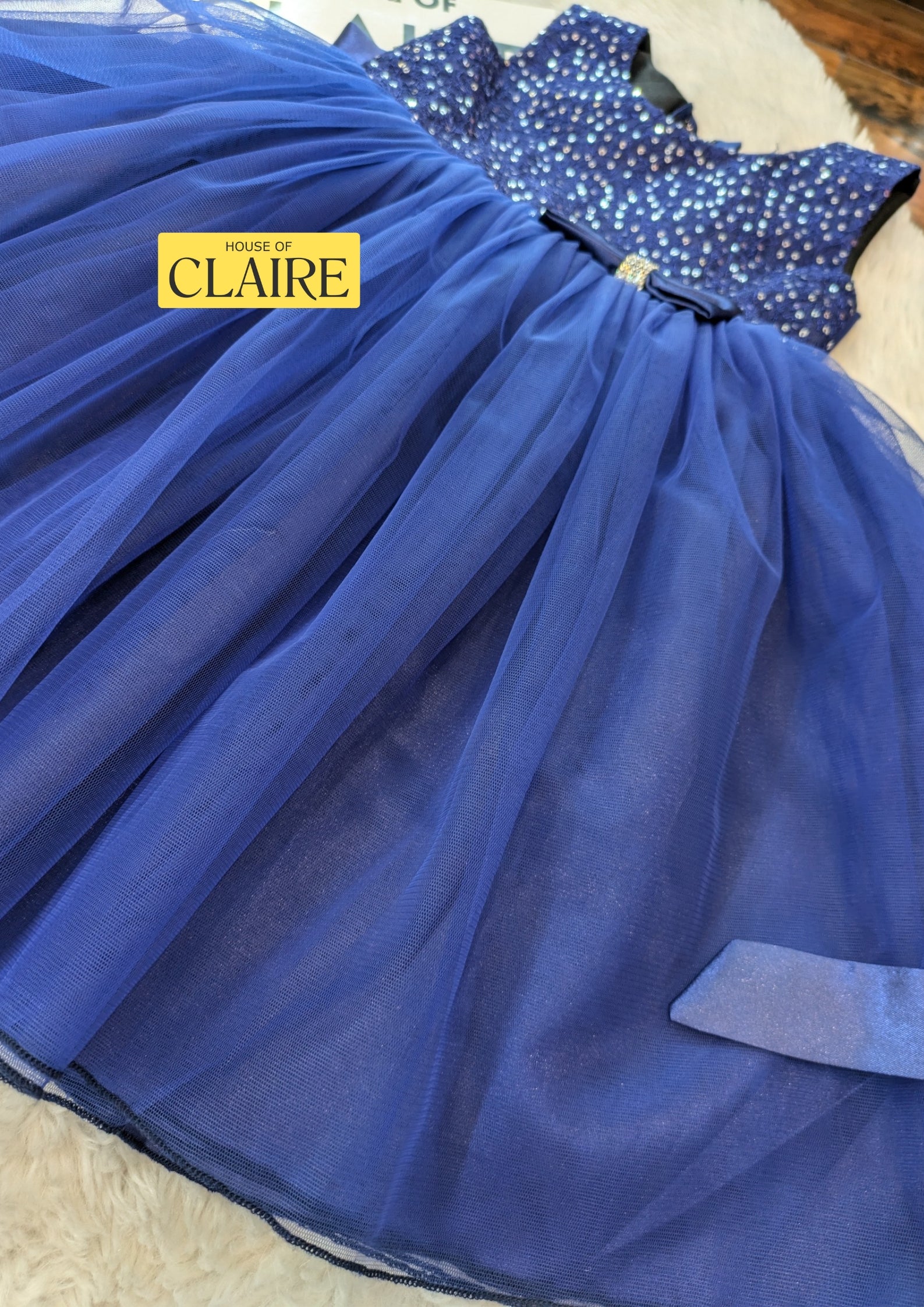 www.houseofclaire.com Royal blue party wear for baby girls 1st birthday or 2nd birthday Kids Online Best party wear Birthday dresses online in India Bangalore Party wear kids dresses by House of Claire is best in Kidswear for baby girls birthday dress 