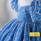 House of Claire™ Celeste Sparkle Luxury Ball Gown for Girls | Luxury Blue Princess Birthday Dress | 1st Birthday, Party Wear, Wedding & Special Occasion | 1–5 Years