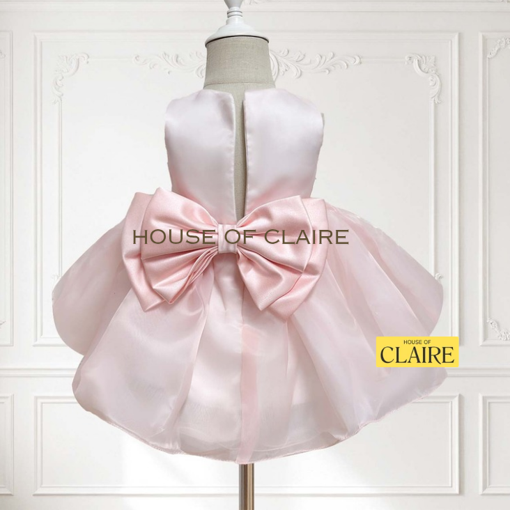 House of Claire - Luxury Fondant Pink Princess 1st Birthday Dress