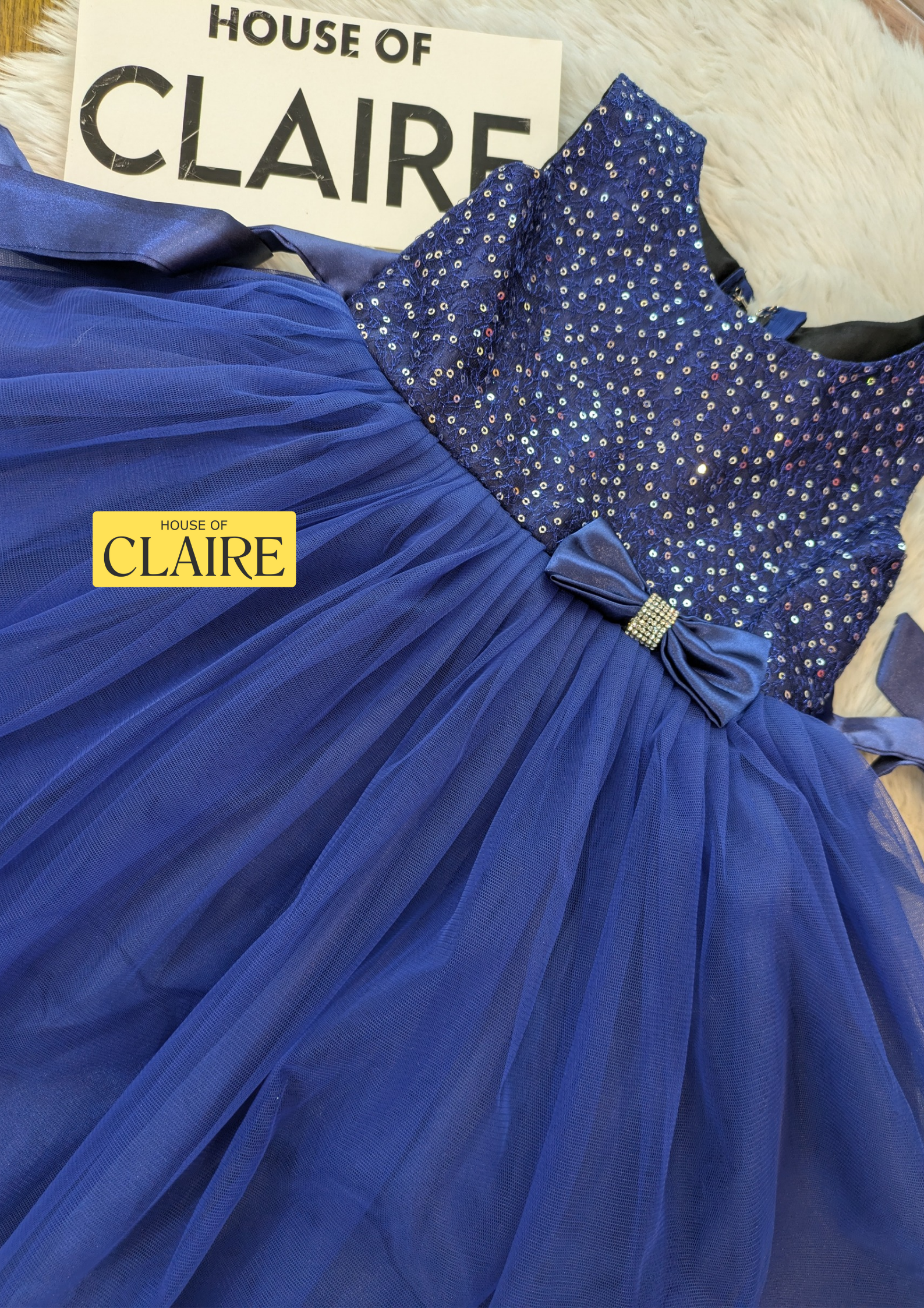 www.houseofclaire.com Royal blue party wear for baby girls 1st birthday or 2nd birthday Kids Online Best party wear Birthday dresses online in India Bangalore Party wear kids dresses by House of Claire is best in Kidswear for baby girls birthday dress 