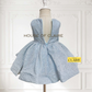 House of Claire – Moonlight Grey Princess Dress | Luxury Birthday & Wedding Dress for Girls (1–4 Years)