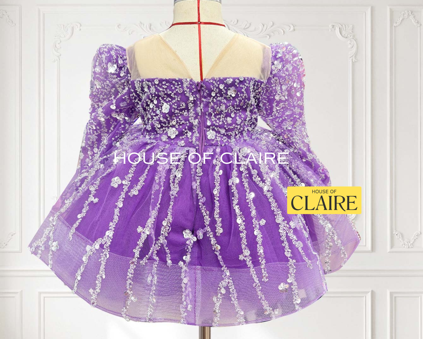 Luxury Purple Sequin Princess Dress for Baby Girls by House of Claire)
www.houseofclaire.com