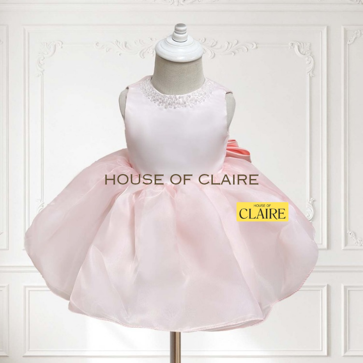 House of Claire - Luxury Fondant Pink Princess 1st Birthday Dress