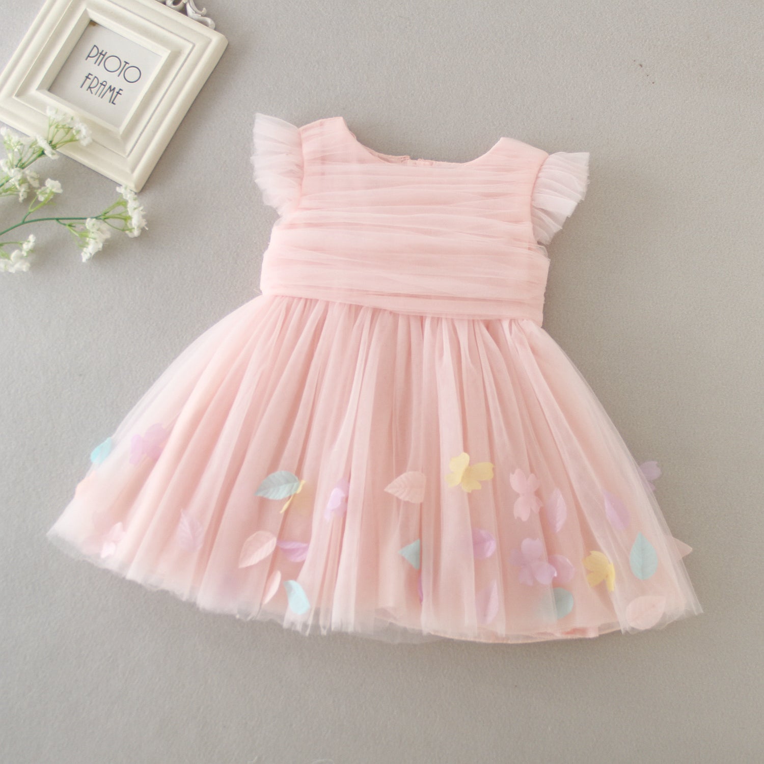 houseofclaire.com Pastel Pink baby flower girl dress Pink Baptism dress for baby girls in India