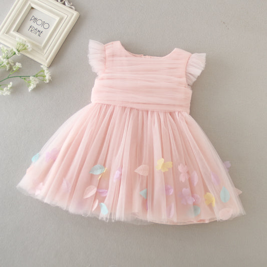 houseofclaire.com Pastel Pink baby flower girl dress Pink Baptism dress for baby girls in India