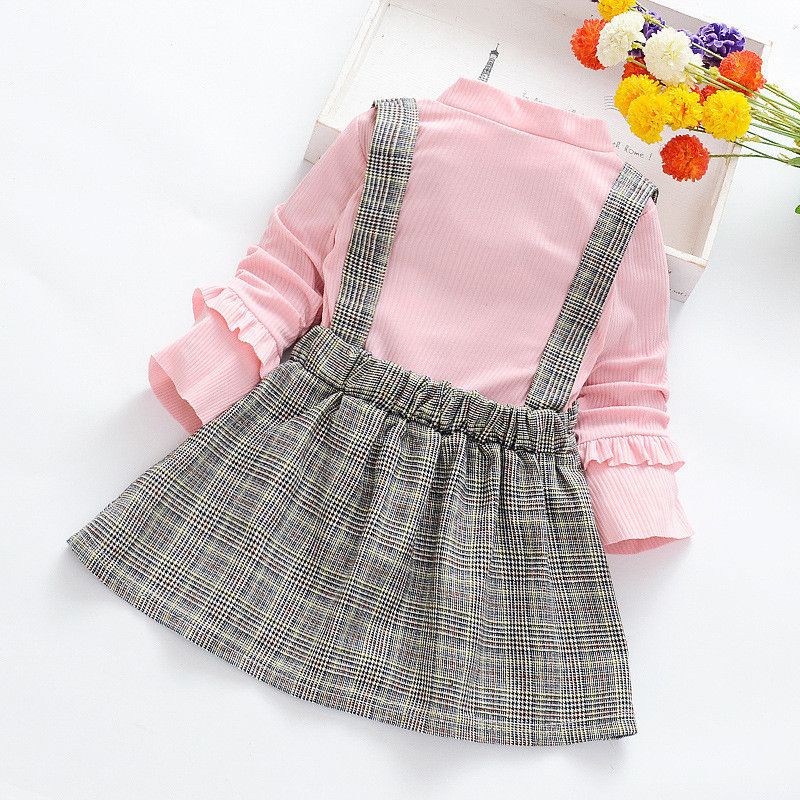 Grey chequered pink dungare dress