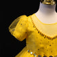 houseofclaire.com Sunshine yellow Pearl Beaded short Ball gown Dress
