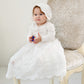 houseofclaire.com Vintage White Gown Baptism Dress with bonnet