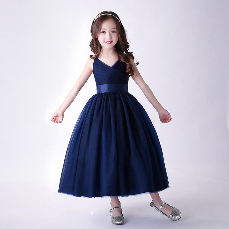 houseofclaire.com Limited Edition Navy Blue Girls Pageant Ball Gown