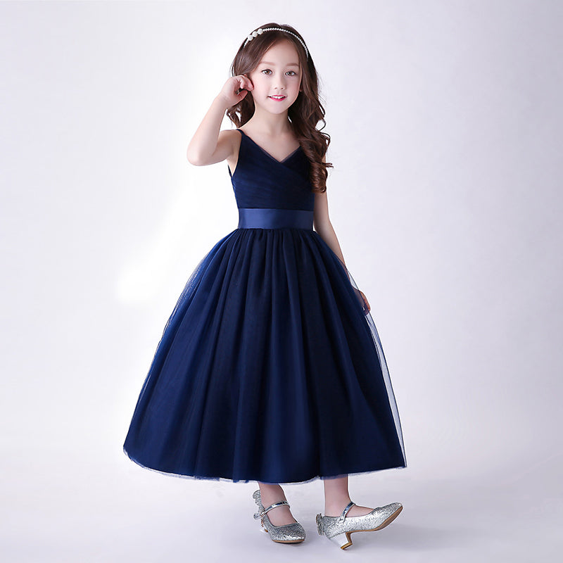 houseofclaire.com Limited Edition Navy Blue Girls Pageant Ball Gown