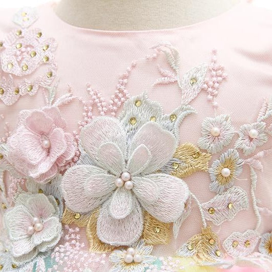 houseofclaire.com Baby Unicorn floral pink party dress