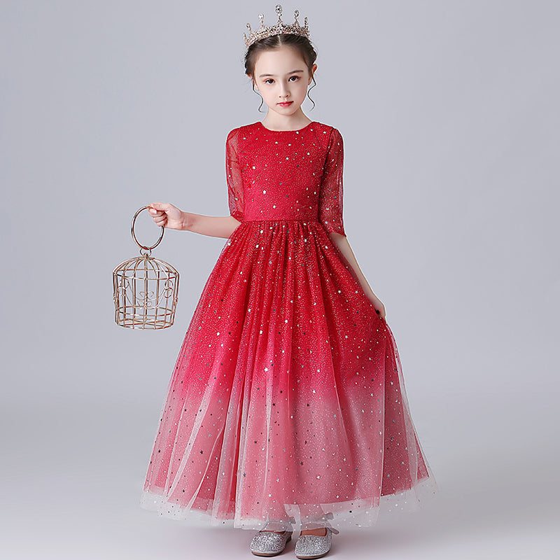 Princess Off-the-Shoulder Red Sequin Lace Ball Gown – Modsele