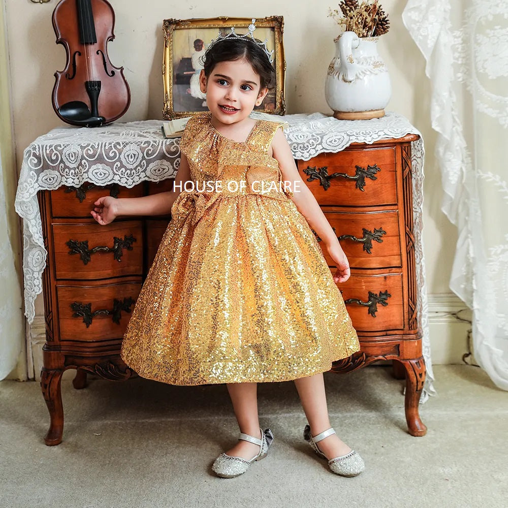 open lace back dress Golden Glam Party Dress - Size 3/4 main image 0