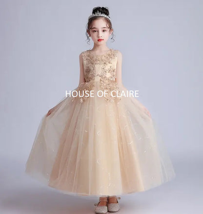 www.houseofclaire.com Gold dress for kids Online in India Kids dresses in Bangalore Gowns for kids in India online Gold dress gold gowns Baptism dress for baby girls Flower girl dresses in India Bangalore