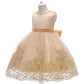 houseofclaire.com Champagne gold luxury Party dress with Golden Bow