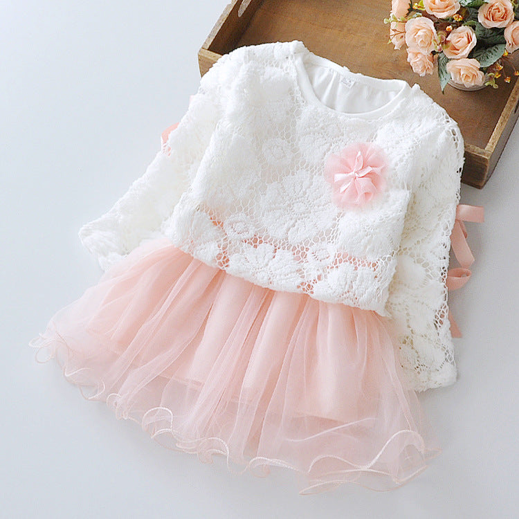 houseofclaire.com Blush candy pink white lace dress set