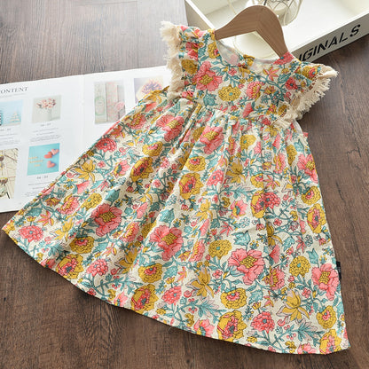 houseofclaire.com Spring Floral lace Girls Smart Casual Dress