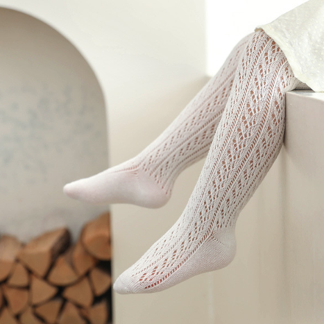 houseofclaire.com Snow-white Thin Baby Mesh Stockings or Knitted Coolant Tights