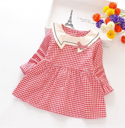 houseofclaire.com Strawberry Red & white Chequered Short Dress