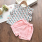 houseofclaire.com Pineapple Pink Dress Summer Shorts set