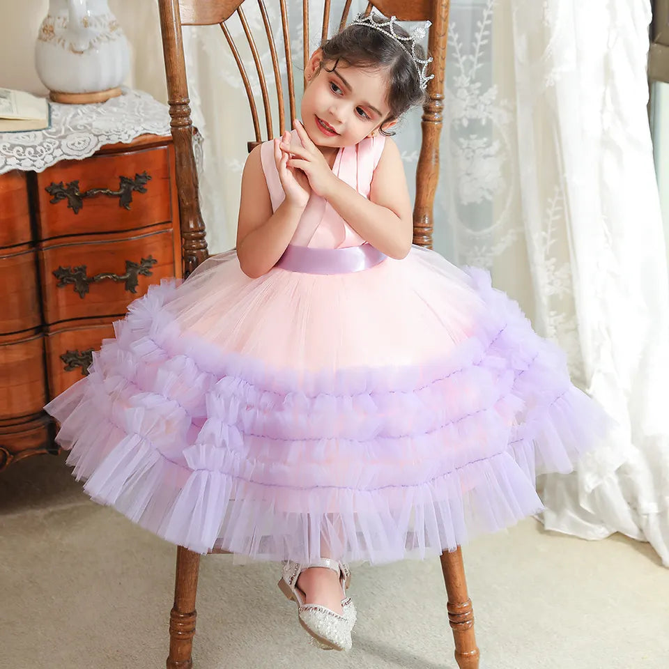 kiddies party dresses Girls Lace Long Prom Gowns Bridesmaid Kids Dress Kids Princess 3 Years Worry about no beautiful than other little kids Bigetiay Little Girls Dresses Girls
